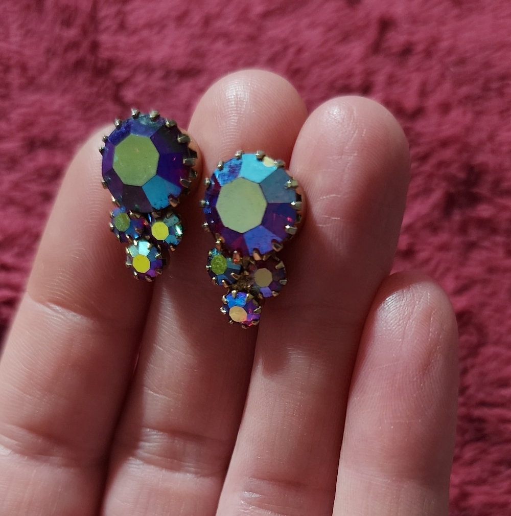 Aurora borealis crystal earrings